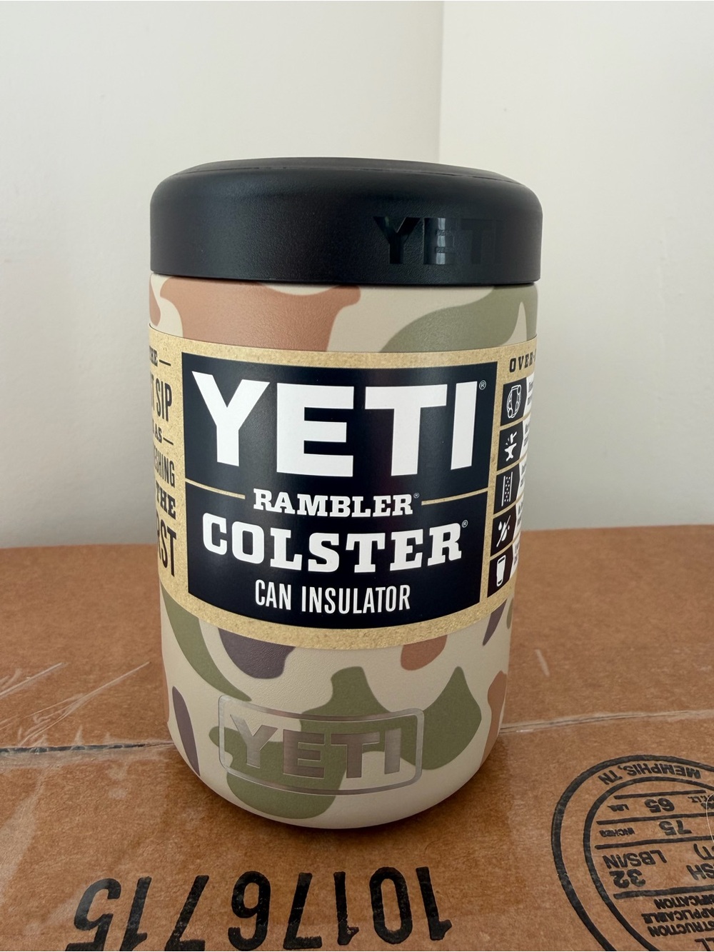 Yeti Rambler Colster-Tan Camo BNWT